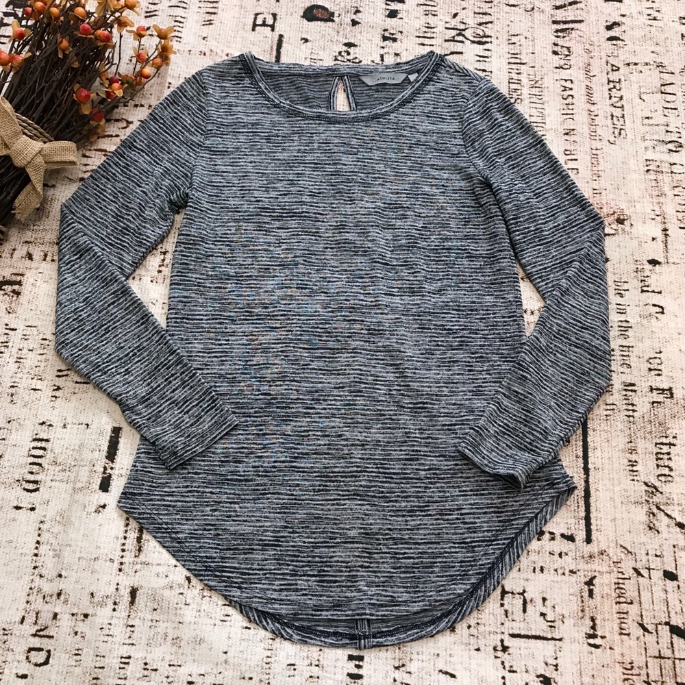 ATHLETA Active Top Back-Keyhole Marled Shirt Tee
